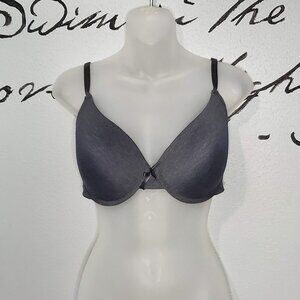 Gray Cotton Jersey T-Shirt Underwire Bra, 38D